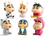 Shinchan Mini Figures Set (6PCS, 5.5cm) – Cute Cartoon Toy Collection | Colorful Costumes | Kids Gift & Decor Item | Meesho Trending Toy