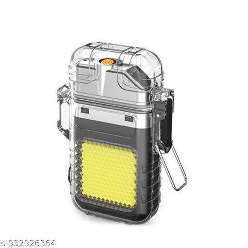 2-in-1 Rechargeable Flameless Electric Lighter with COB LED Keychain Light