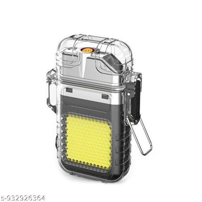 2-in-1 Rechargeable Flameless Electric Lighter with COB LED Keychain Light